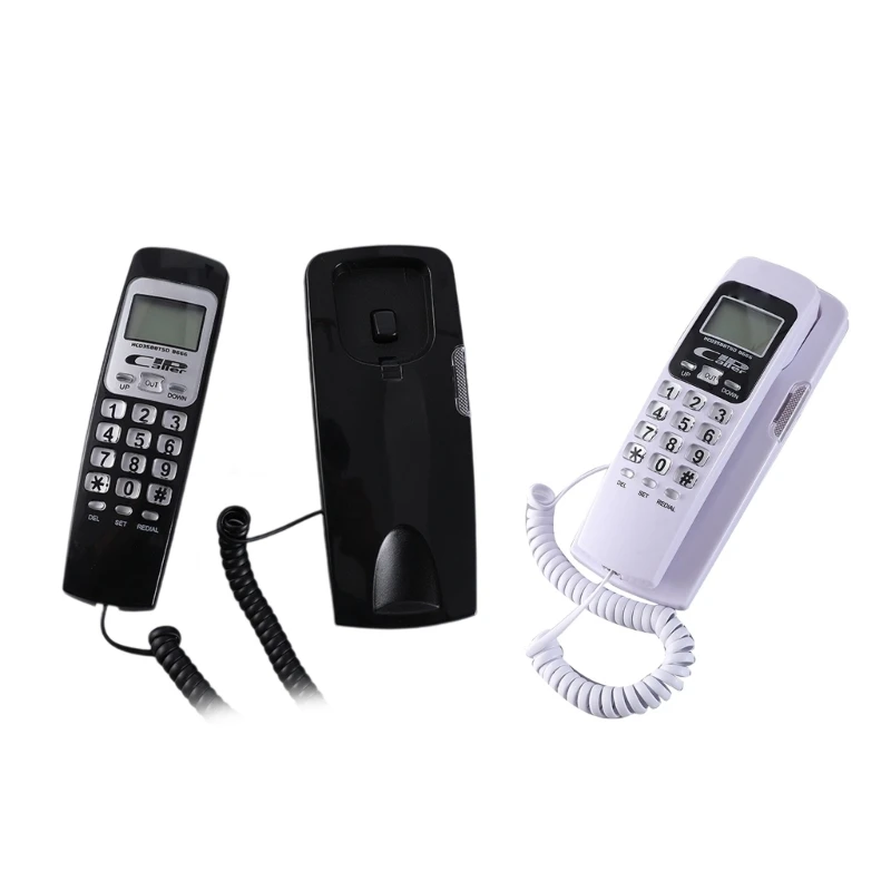 Mini Corded Telephone LCD Display Redialing Dropship