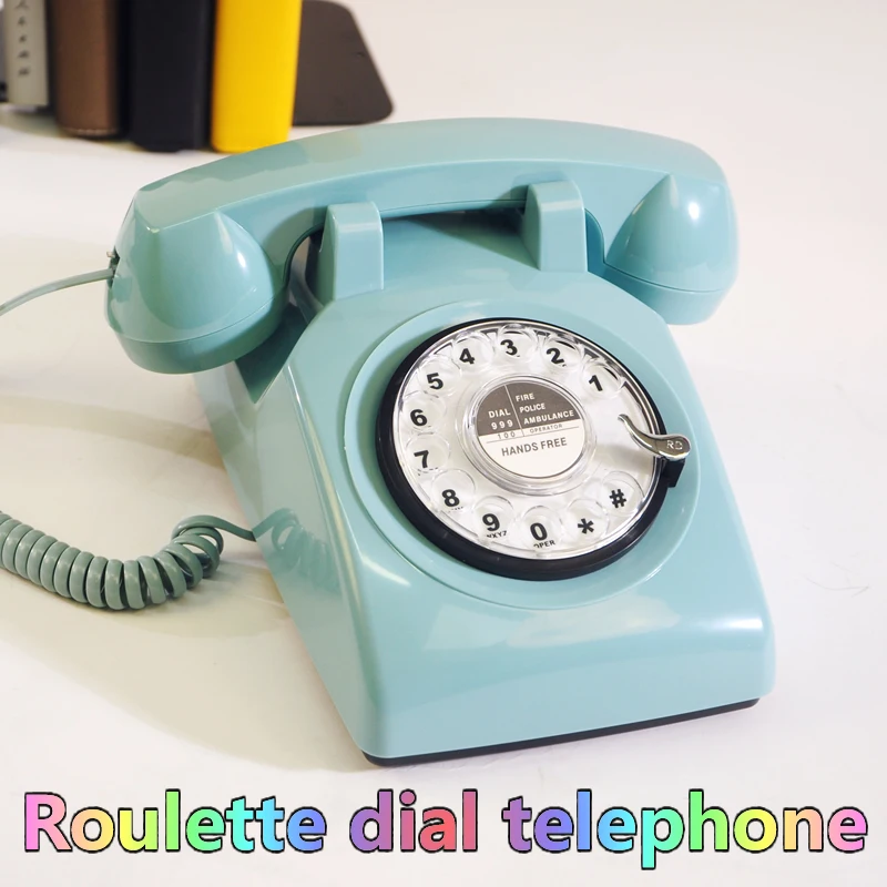 Classic old-fashioned rotary telephone retro rotary mechanical bell telephone home hotel antique fixed telephone landline