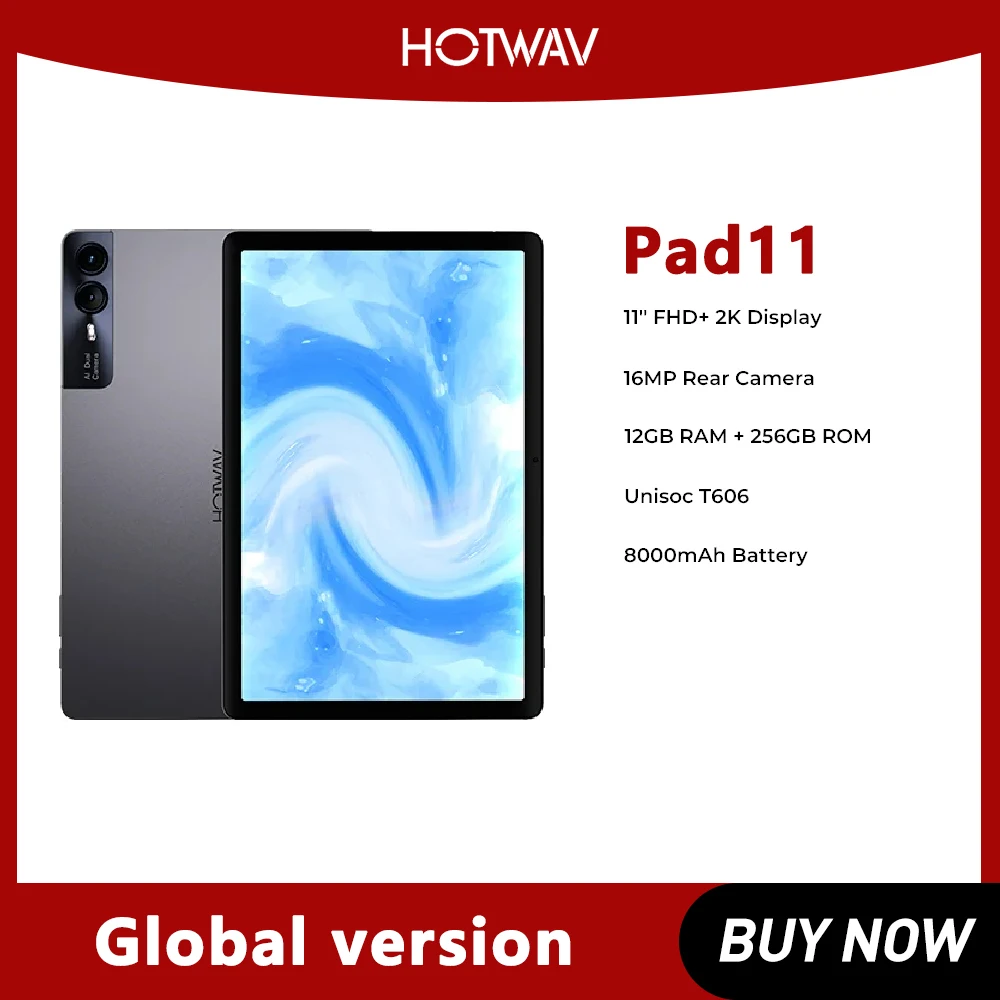 HOTWAV Pad 11 11''FHD+ Display Tablet Android 13 8000mAh Large Battery 8MP+16MP Camera Lightweight New PC Tablet