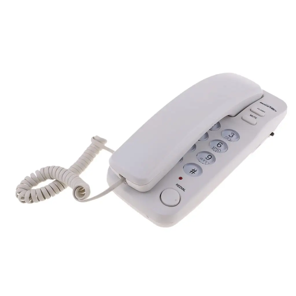 Universal Small Corded Phone Desktop Landline Hanging Telephone Home Office