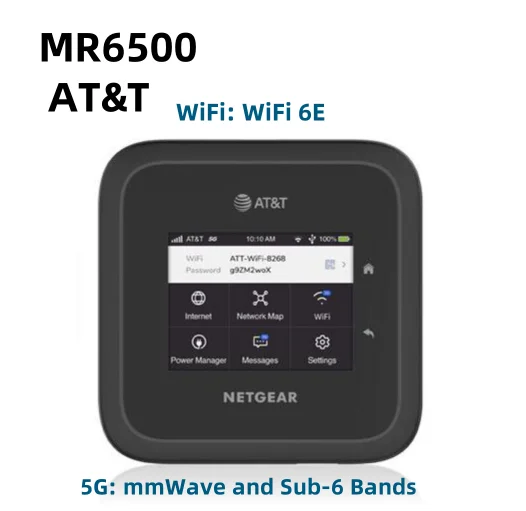 ZEARTS NETGEAR AT&T M6 Pro 5G MR6500 mmWave WiFi 6E Mobile Hotspot Router, Unlocked（95%new without box America version）