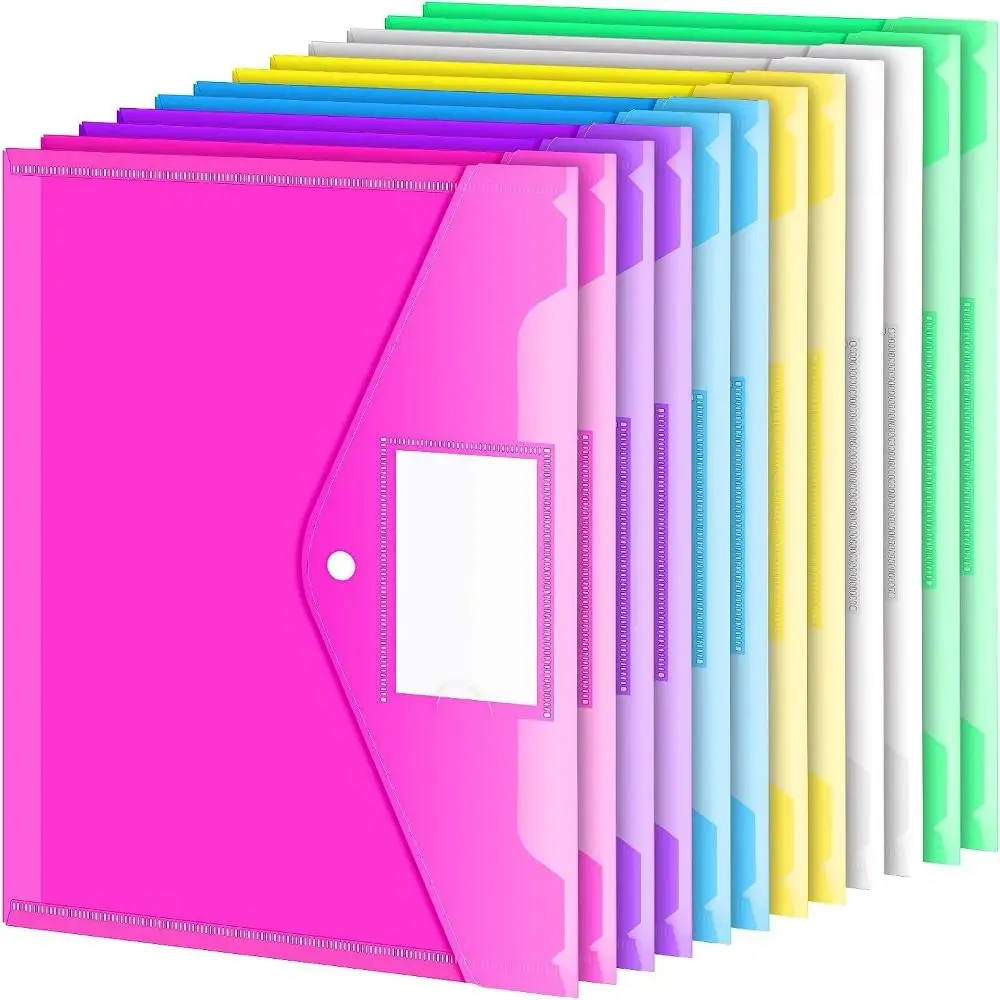 PP A4 Folder New Stationery Gift Snap File Bag Office School Supplies Storage Bag