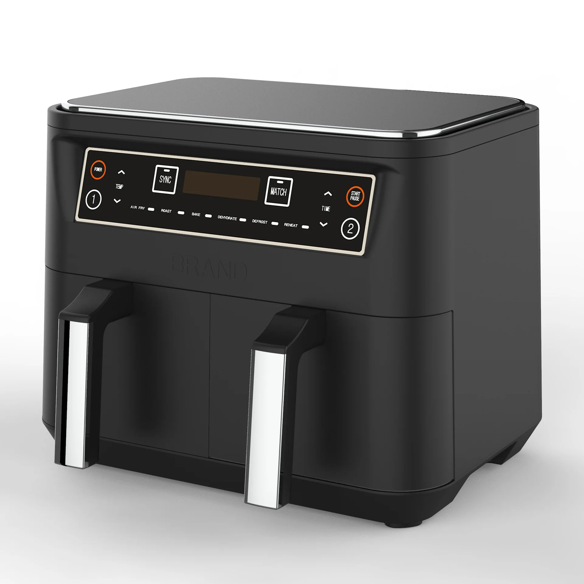 High Quality 220-240V 2400W Stainless Steel Air Fryer 2*4L without Oil Oven with Touch Screen Control for Use