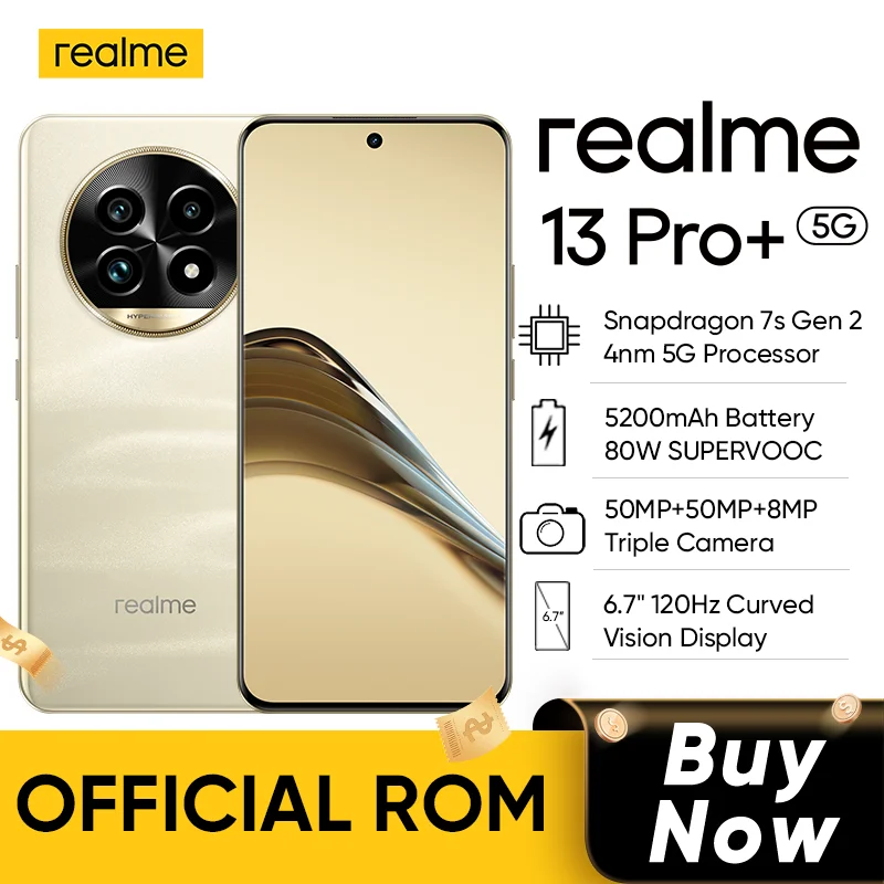 Official ROM realme 13 Pro Plus 5G Smartphone Snapdragon 7s Gen 2 realme 13 Pro+ 50MP Camera 5200mAh 80W Battery OTG NFC OTA