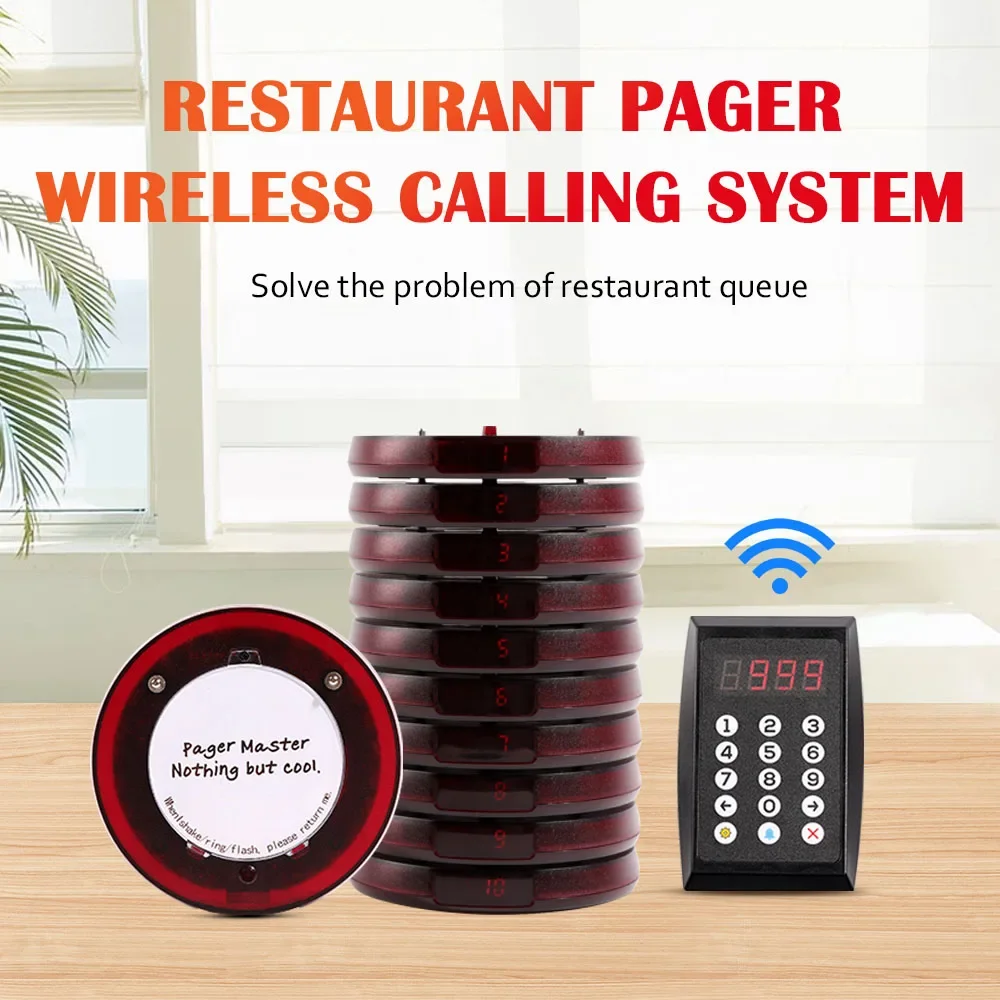 Wirelesslinkx Wireless Restaurant Customer Queue Calling System with Touch Keypad For Hospital Food Court / Truck Church
