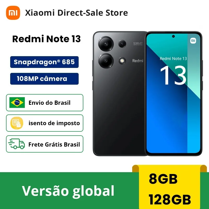 Global Version Xiaomi Redmi Note 13 Smartphone Snapdragon 685 108MP Camera 33W Charging 6.67" 120Hz FHD AMOLED Display 5000