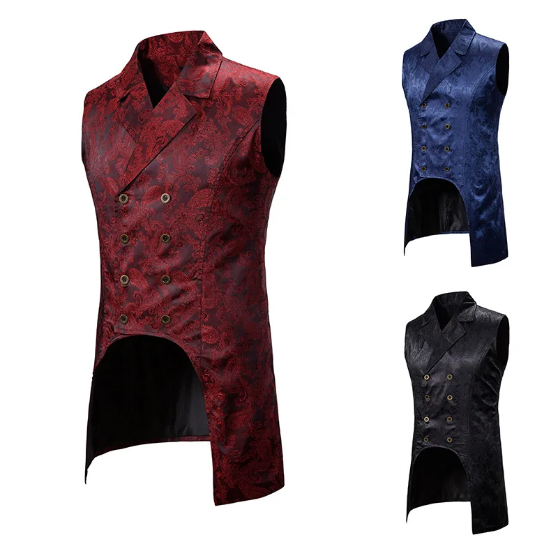 New European Size Vest for Spring and Autumn, European and American Fashion Mid Length Tank Top, Court Tailcoat
