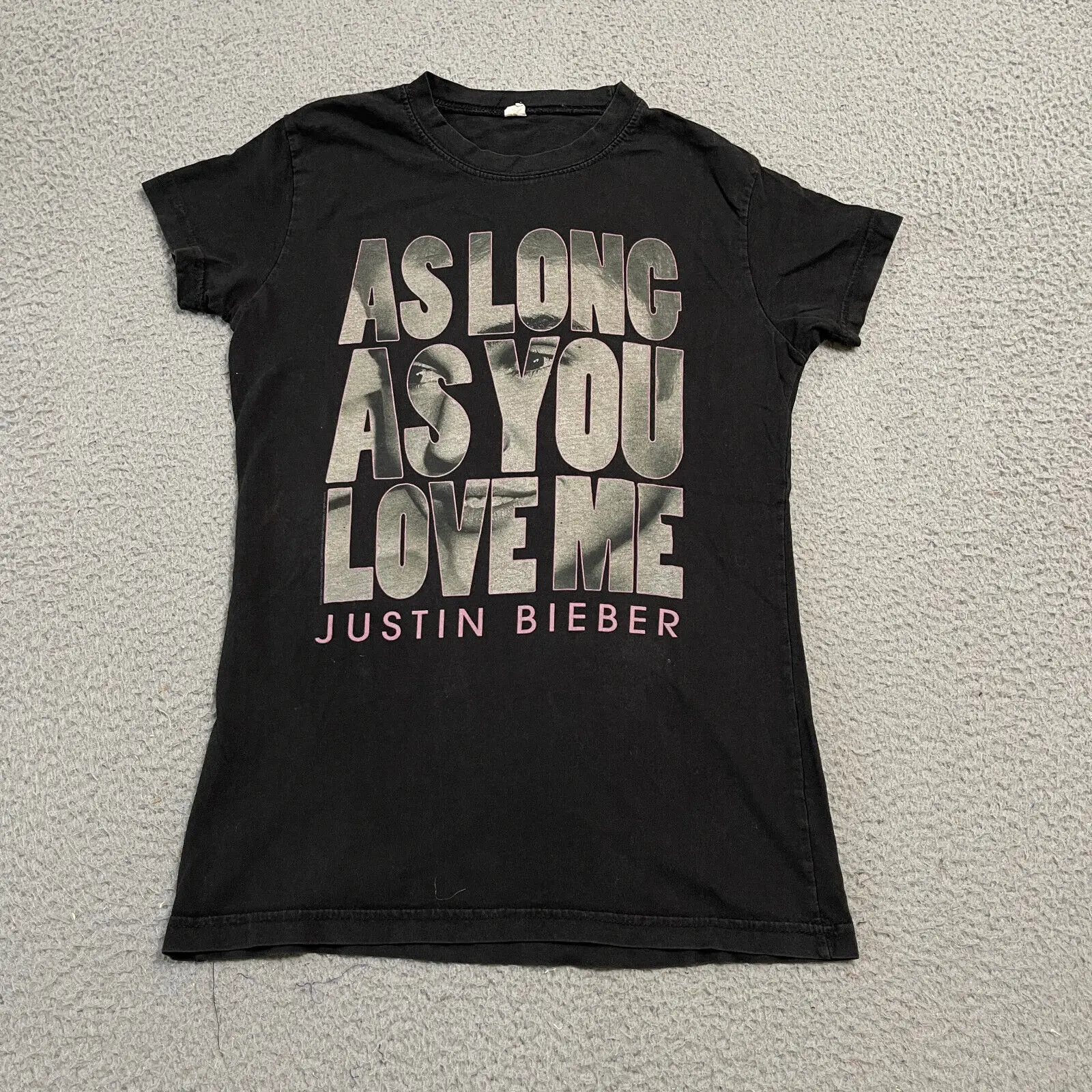 Justin Beiber T Shirt Adult Small As Long You Love Me Black