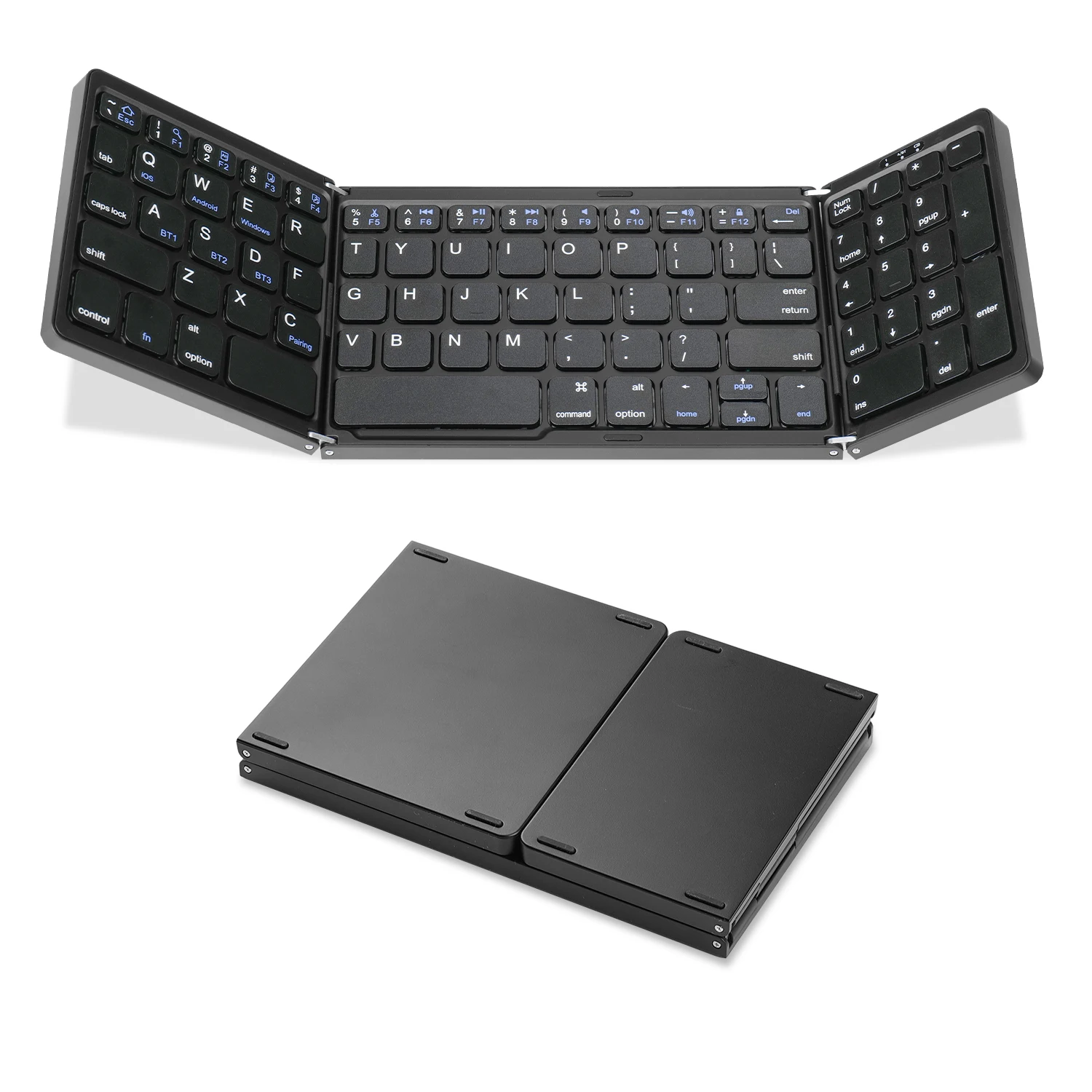 Foldable BT Keyboard Ultra Slim Pocket Folding Keyboard for Android Windows iOS Tablet Laptop Phone