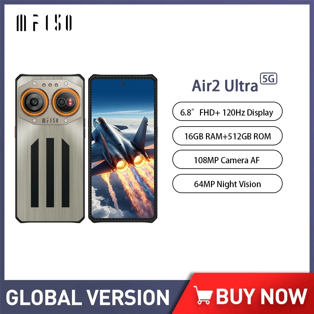 IIIF150 Air2 Ultra 5G Rugged Phone 16GB+512GB 6.8Inch 108MP Camera 64MP Night Vision Ultra-thin Smartphone Android Mobile Phones