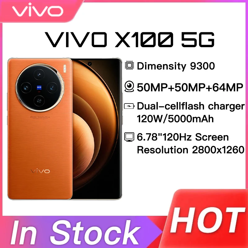 NEW Vivo X100 Moble Phone Dimensity 9300 50MP Camera 6.78" 120HZ AMOLED 120W SuperVOOC Charging 5000mAh Battery OTA NFC