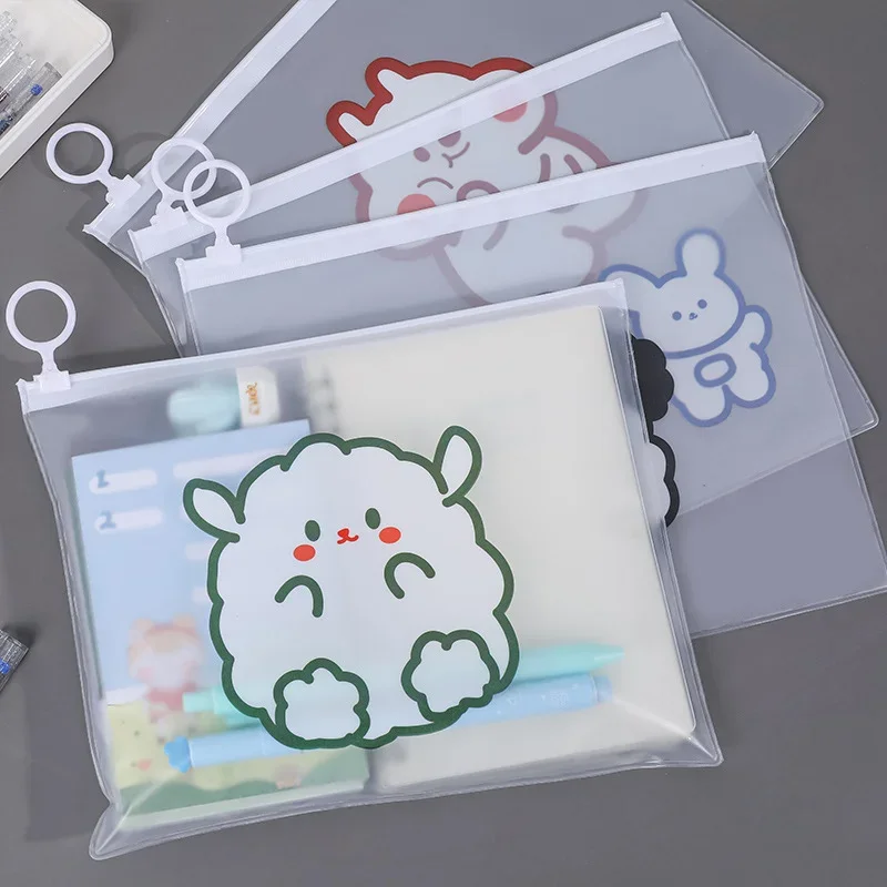15pcs Cartoon Waterproof Documents File Pocket Pouch File Bag 213X170mm File Holder Office School Stationery Desk Organizer