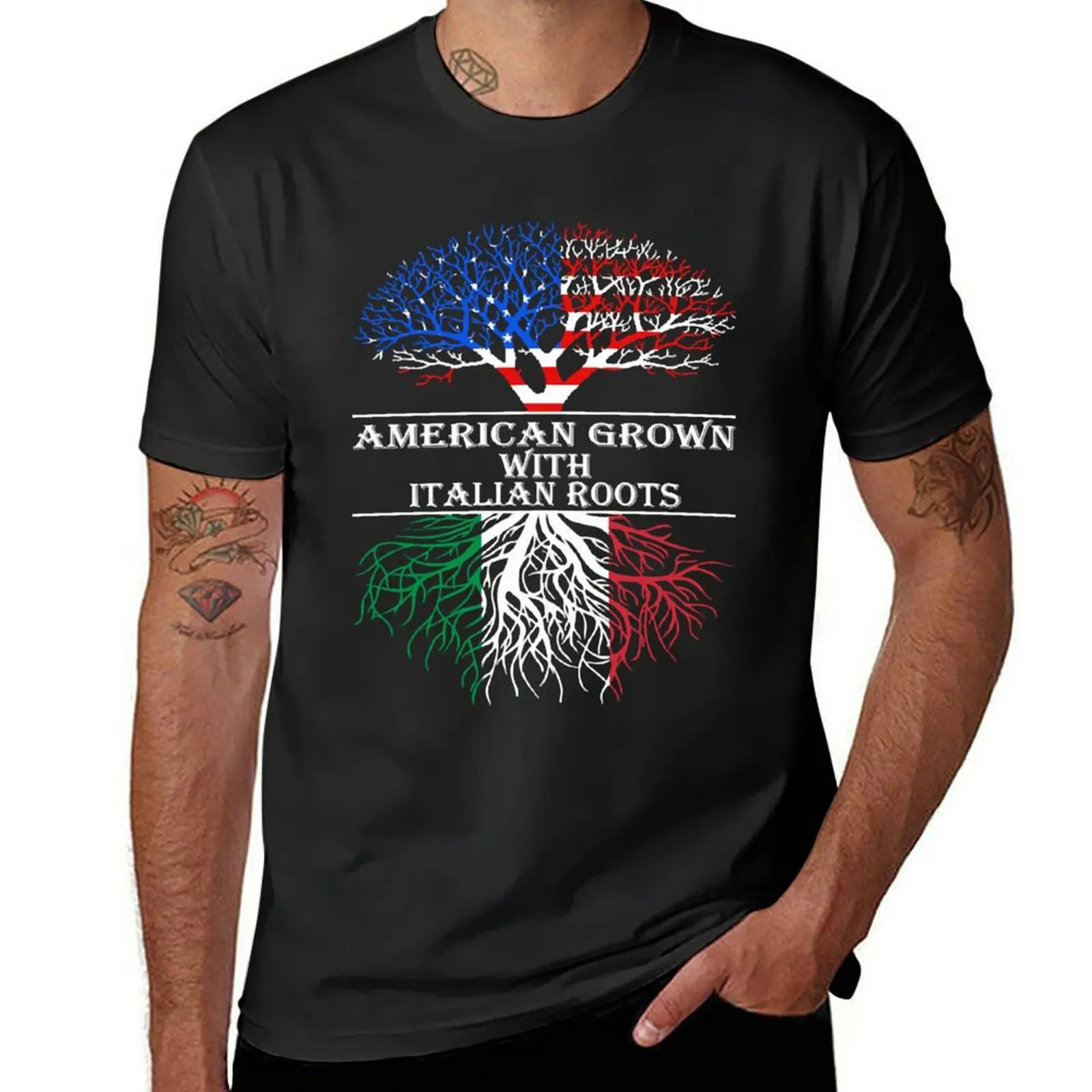 American Grown With Italian Roots T-Shirt sublime anime clothes kawaii clothes men graphic t shirts