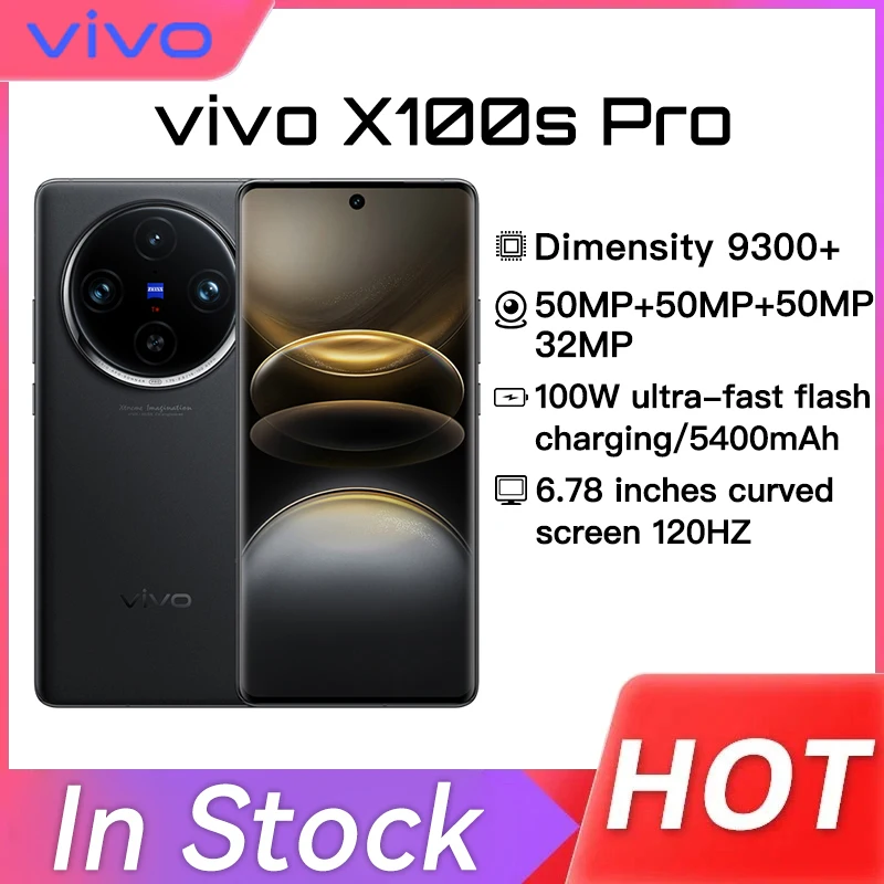 Original VIVO X100s Pro 100W SuperVOOC 50W Wireless 5400 mAh Dimensity 9300+ 6.78'' AMOLED 120Hz 50MP OIS NFC OTA Upda