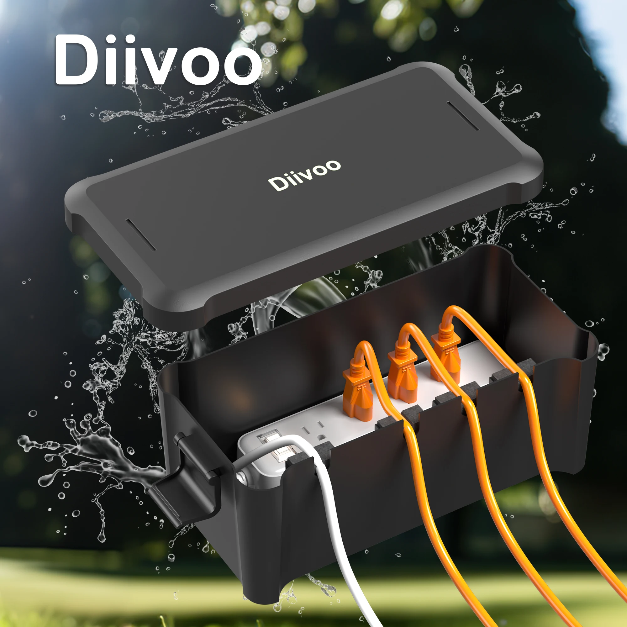 Diivoo Outdoor Waterproof Electrical Box Outside Cable Connection Socket Enclosure for Timers Extension Leads Holiday Garden