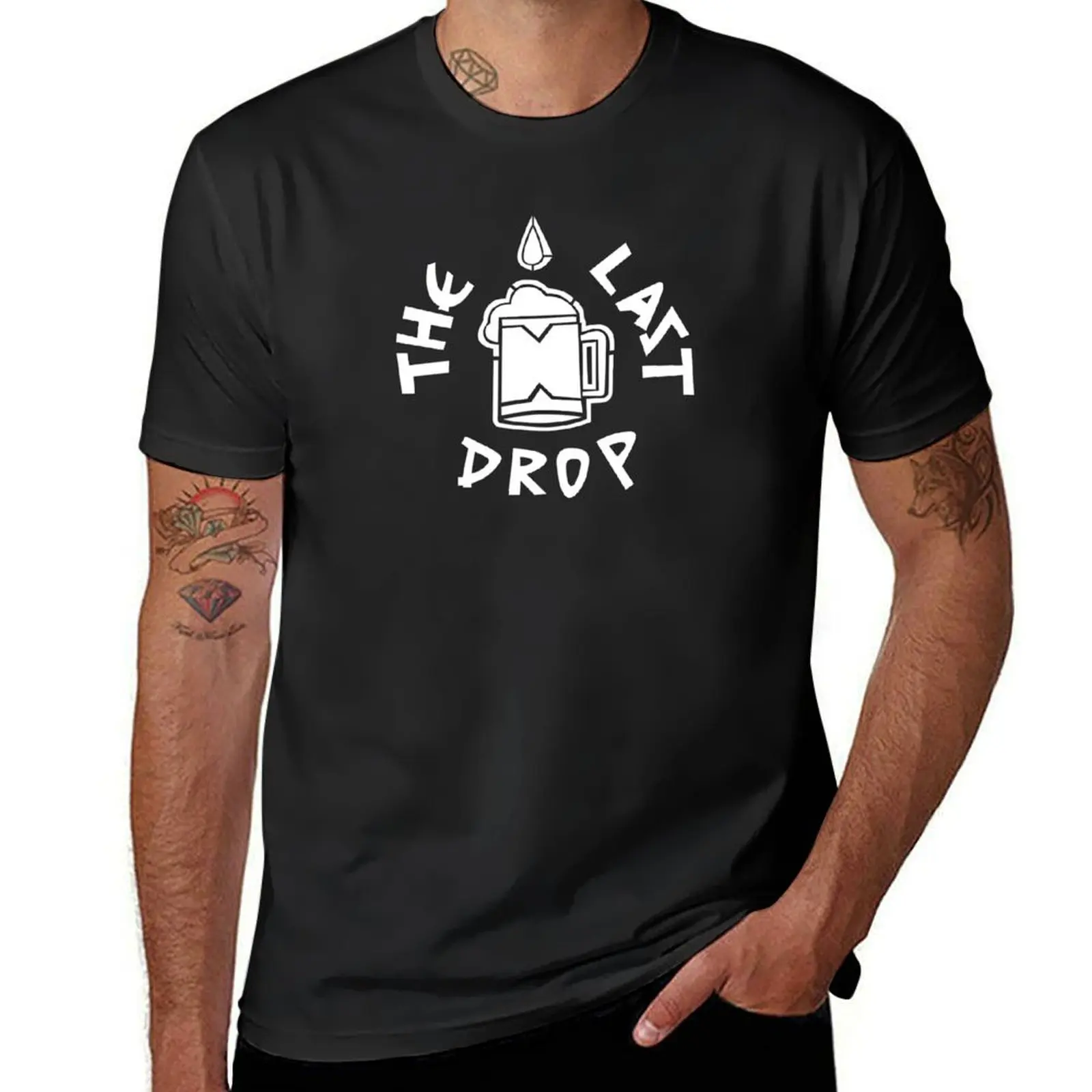 The Last Drop (Dark Red BG) T-Shirt quick-drying customs design your own sweat sweat shirts, men