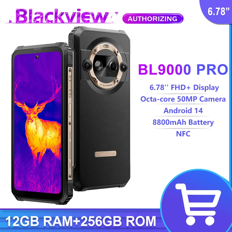 Blackview BL9000 Pro 5G Rugged Smartphone 6.78'' FHD Display 12GB + 512GB 50MP Camera 8800mAh Thermal Imaging Camera P