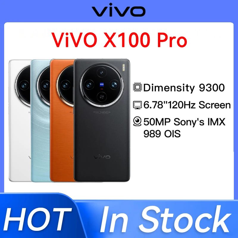New Original VIVO X100 Pro 5G 6.78 Inches LTPO AMOLED Screen Dimensity 9300 Android 14 Camera 50MP 100W SuperCharge Smartphone
