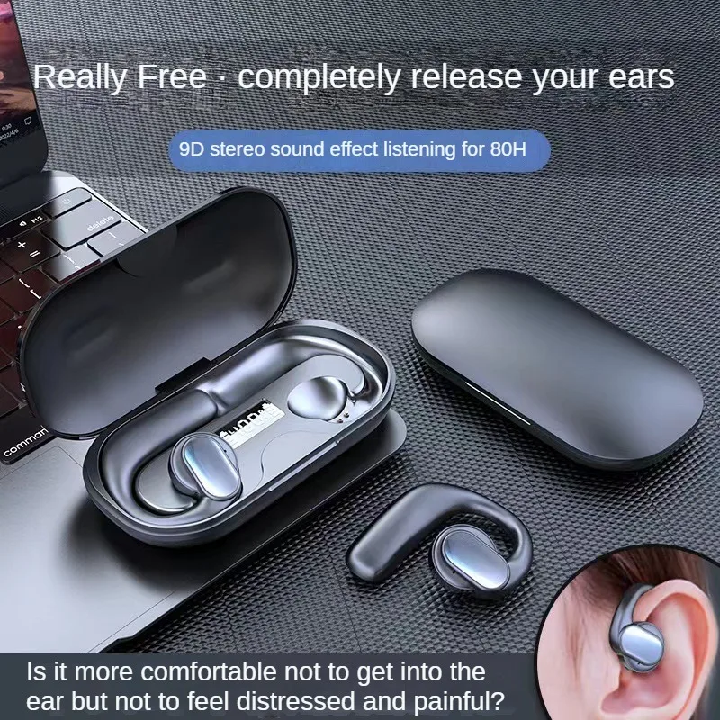 POUYYM S901 BluetoothTWS Wireless WithBattery Power Display Headphones SportsGaming and Mic Noise Reduction Earphones