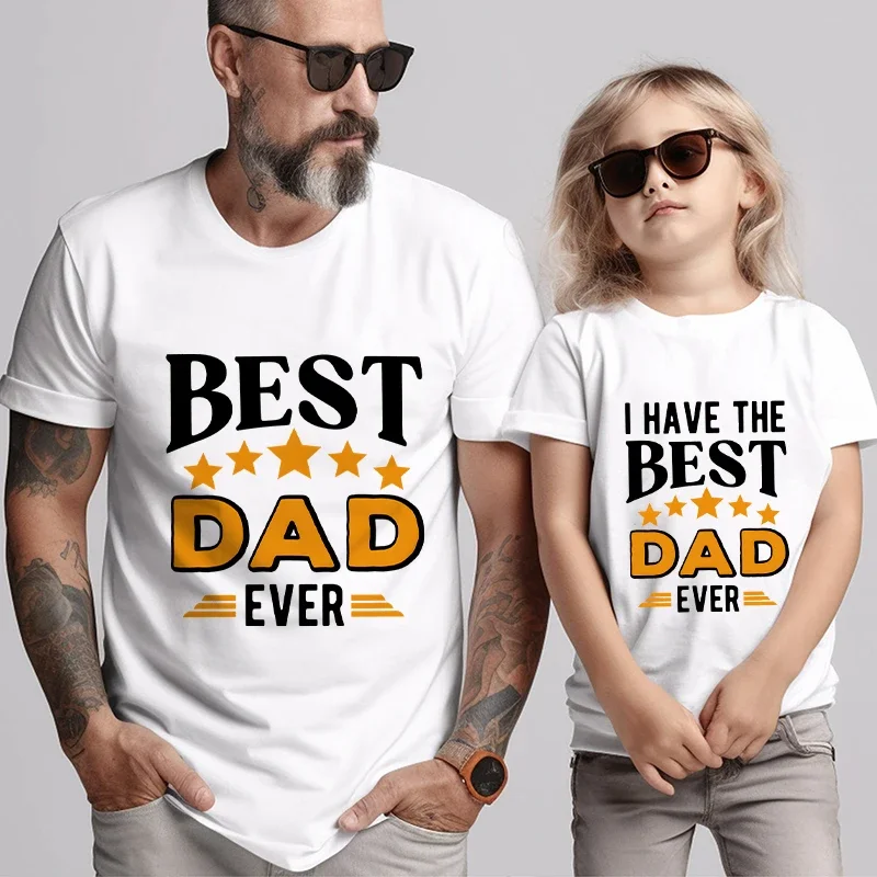 Father Holiday Gift Summer Men's T-Shirt Personality Creative Holiday Party Hip Hop Fashion Family Short Sleeve O-Neck Top