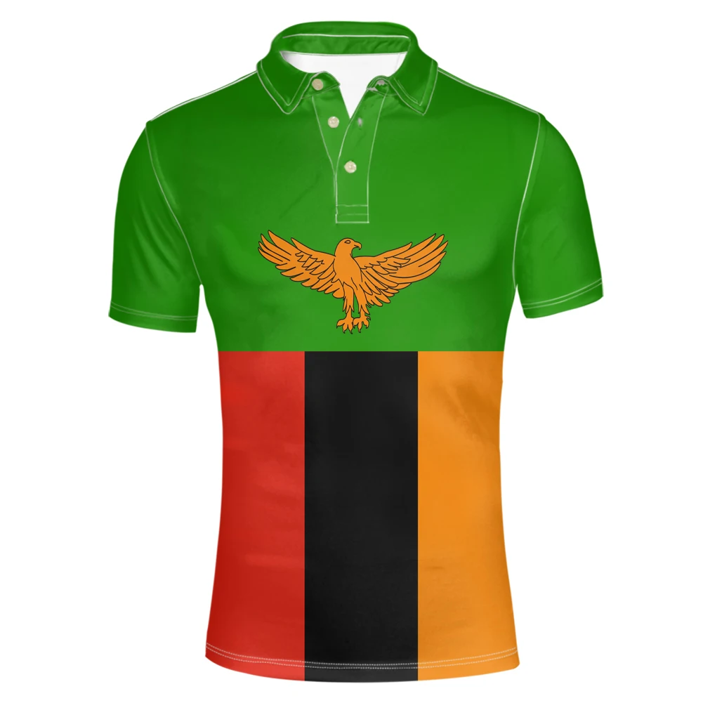 Zambia Free Custom Made Name Number Team Logo Zm Lapel T Shirt Zmb Country Travel Zambian Nation Republic Flags Photo Clothes