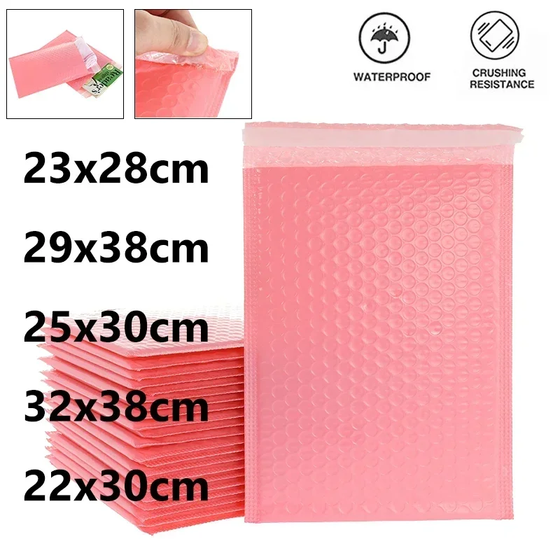 20Pcs Pink Bubble Envelope Bags Self Seal Mailers Padded Shipping Envelopes With Bubble Mailing Bag Shipping Gift Packages Bages