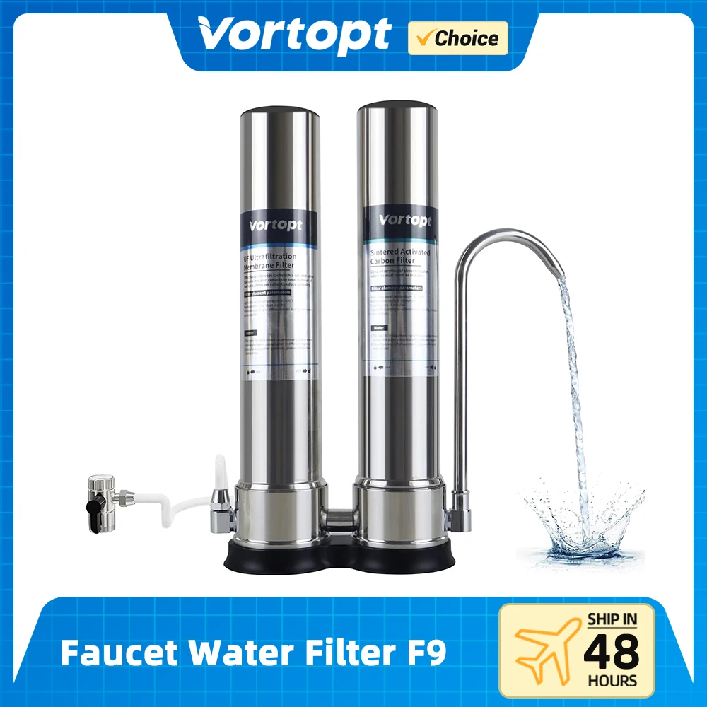 Vortopt Countertop Water Filtration System Utilizes Dual-core Filtration for Kitchen Sink Activated Carbon Fiber Tap RO System