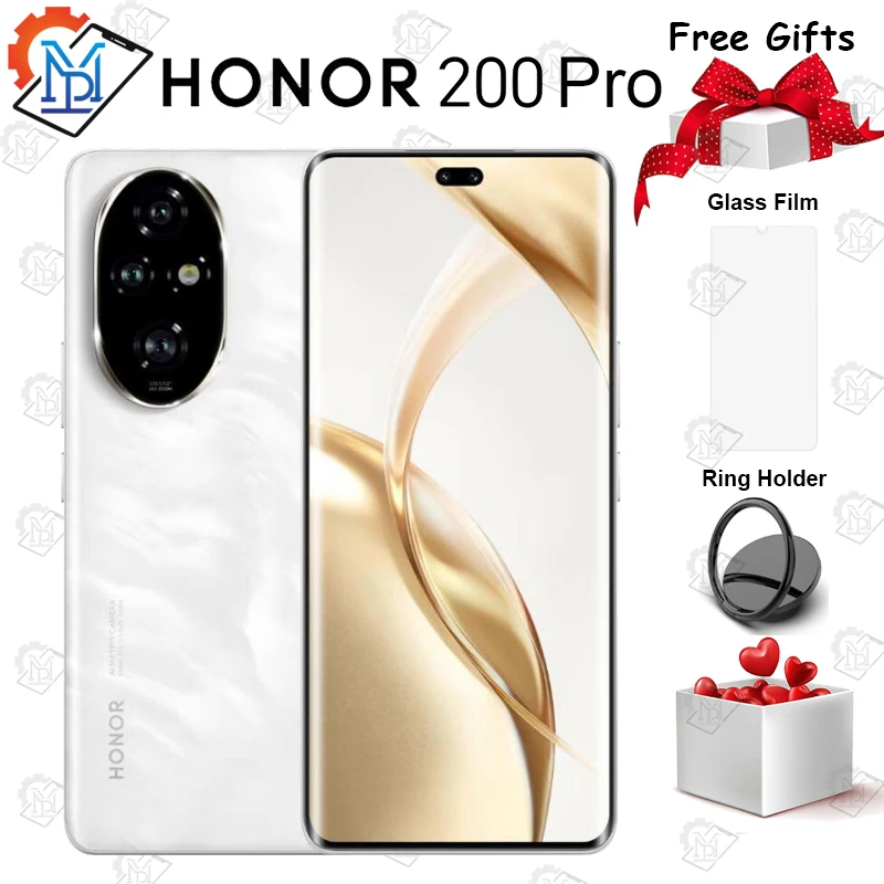 2024 Original Honor 200 Pro 5G Mobile Phone 6.78 Inches 120Hz Screen Snapdragon 8s Gen 3 Android 14 Camera 50MP NFC Smarpthone