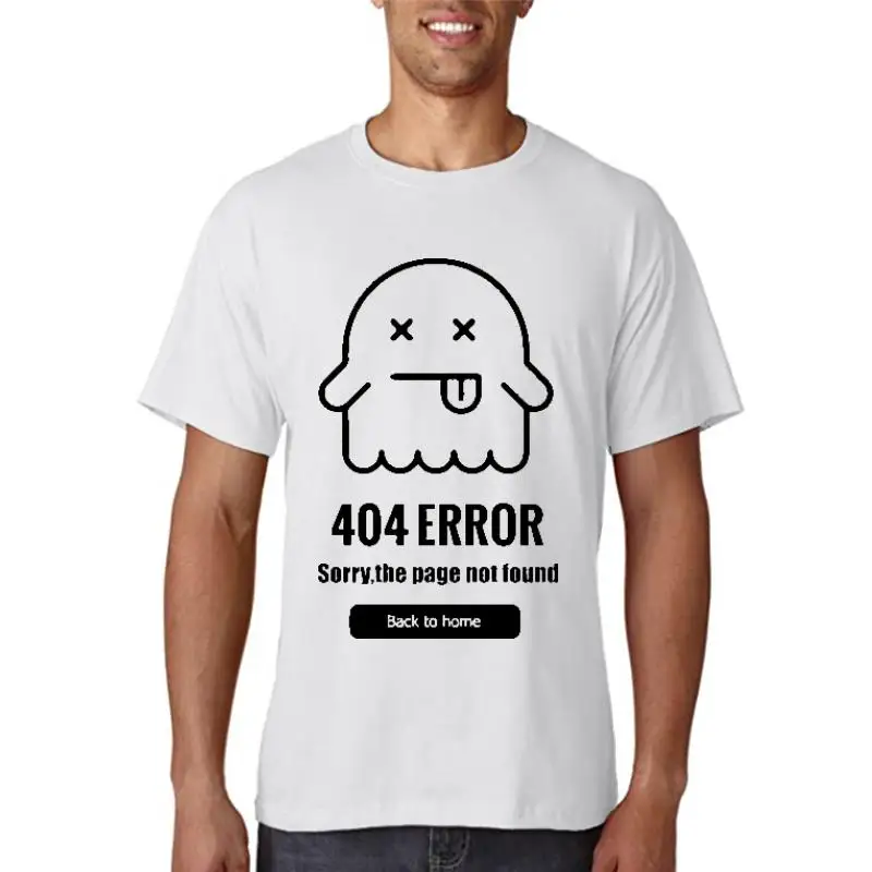 top quality 100% cotton men T shirt summer loose knitted 404 problem men tshirt o-neck t-shirt tee shirt IN0302