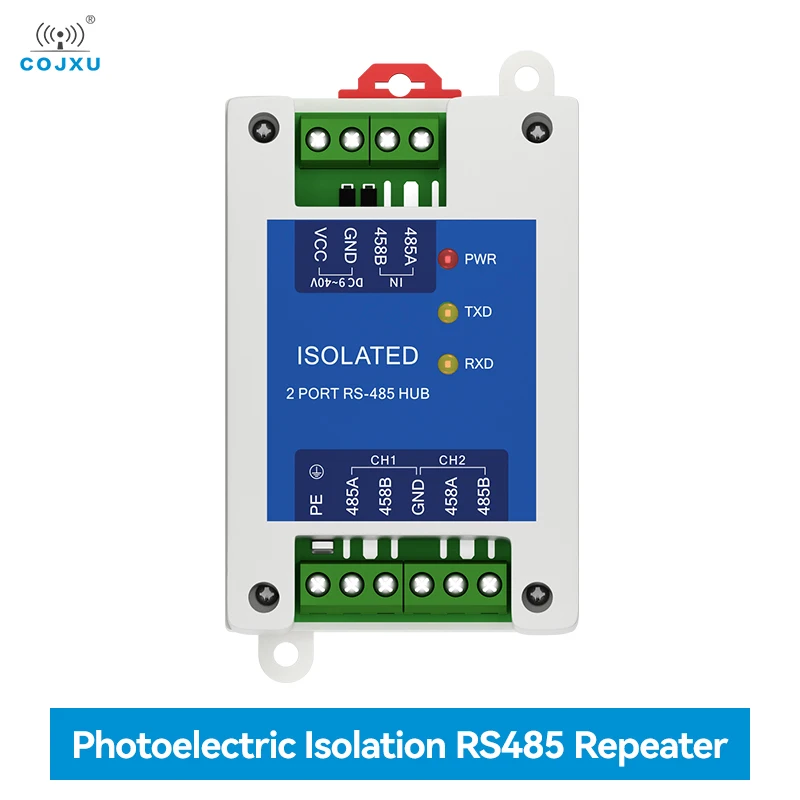 Industrial Grade 2 Channel RS485 Repeater CDSENT E810-R12 Power Signal Isolation ESD DC 9-40V Rail Mounting High Speed