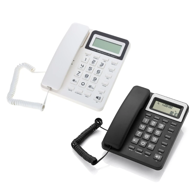 TSD813 Fixed Telephone Stylish Home and Office Telephone Set Fixed Landline with Caller ID LCD Display Voice Answering