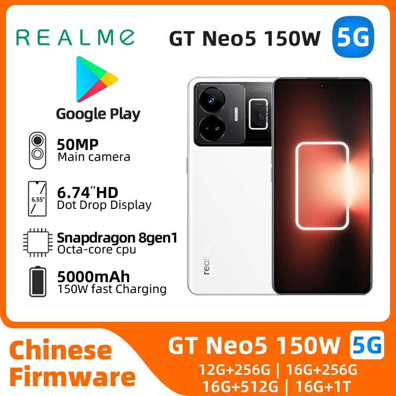 Realme GT Neo5 Android Unlocked 6.74 inch 256G 150W/240W charging All Colours in Good Condition Original used phone