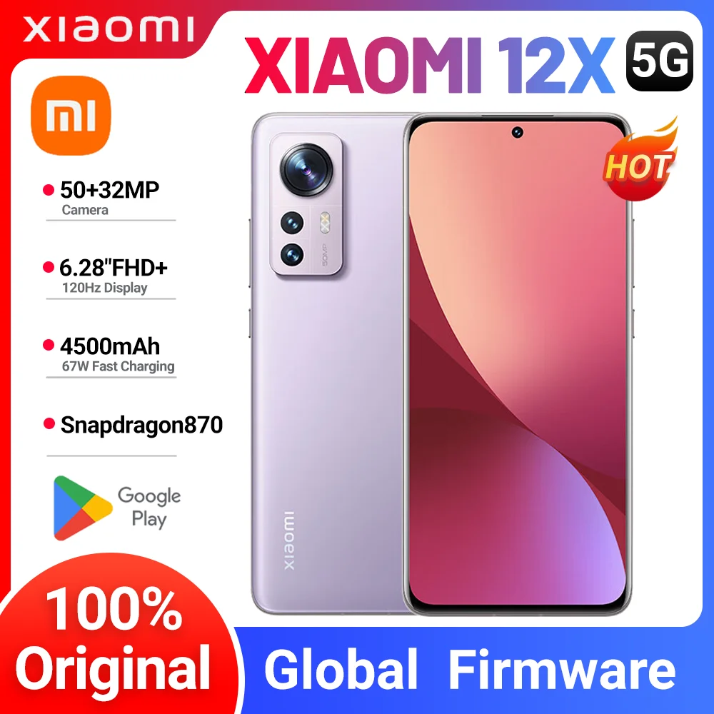 Xiaomi Mi 12x Android 5G Unlocked 6.28 inch 8GB 12GB RAM 256GB ROM All Colours in Good Condition Original used phone