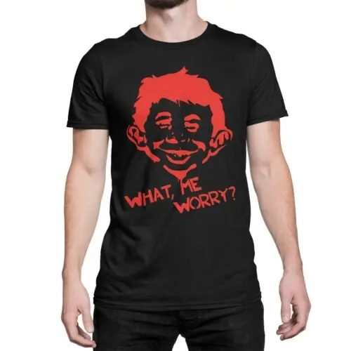Neu What Me Worry Alfred E. Neuman Humor Mad Magazine Premium T-Shirt