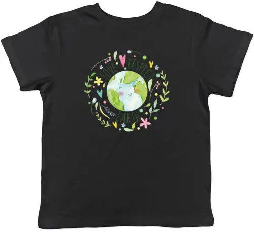 Love Respect Earth Kids T-Shirt Climate Change Childrens Boys Girls Gift