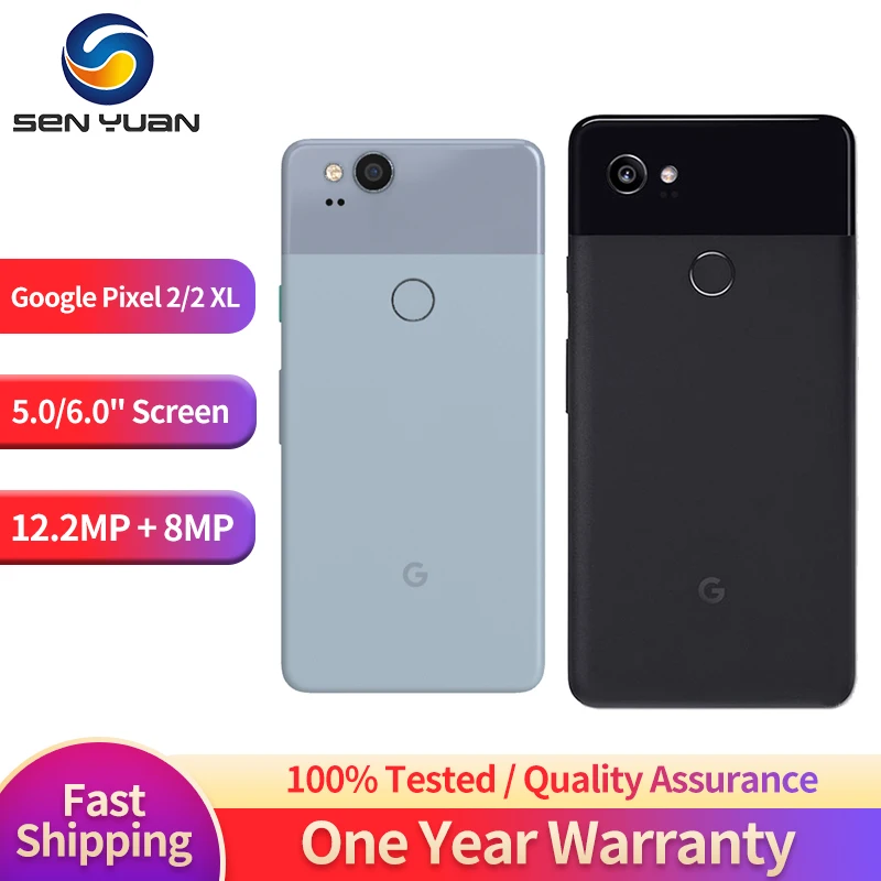 Original Google Pixel 2XL 4G Mobile Phone 6.0'' NFC 4GB RAM 64GB/128GB ROM Cellphone 12.2MP+8MP Camera GPS Android Sma