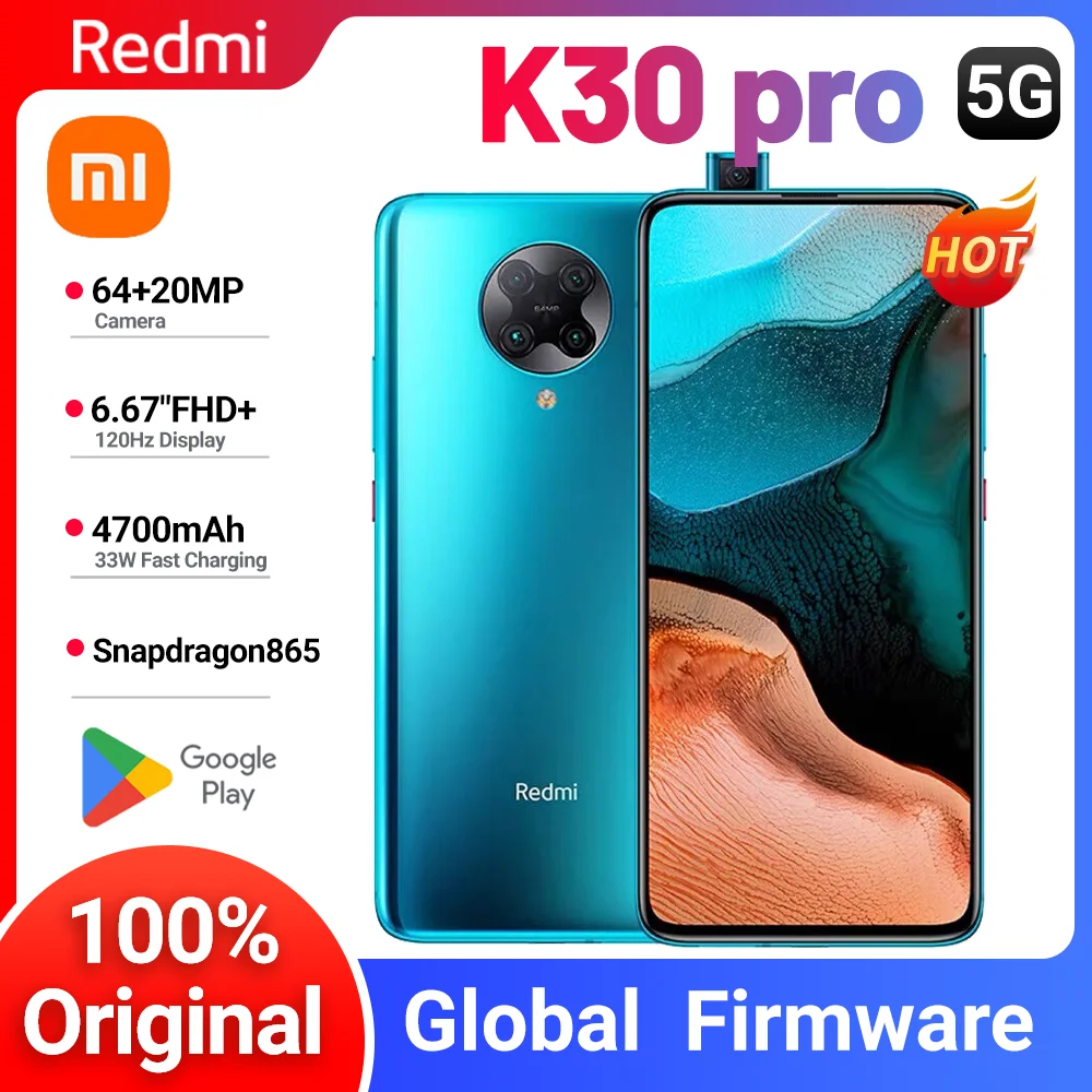Xiaomi Redmi K30 Pro 5G Smartphone 6.67-inch 4700mAh Snapdragon 865 5G Camera 64MP Battery
