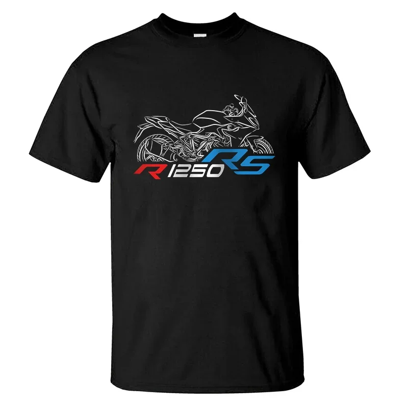 2024 Men T Shirt Casual Motorcycle Enthusiast R1250RS T-shirt Graphic Summer Short Sleeves 100% Cotton S-3XL Cool Tee