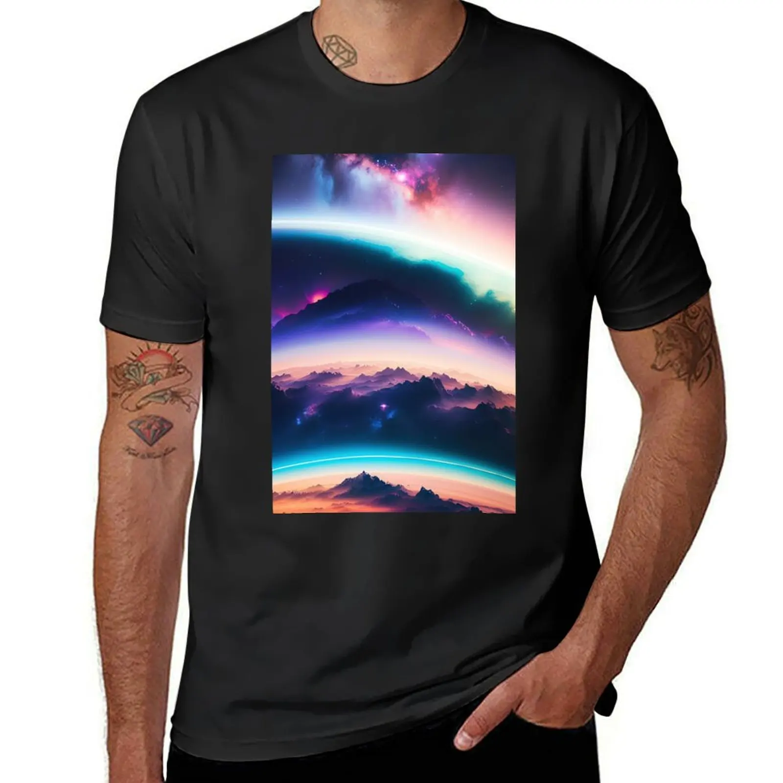 Celestial Landscapes T-Shirt boys whites anime boys animal print oversized fitted t shirts for men