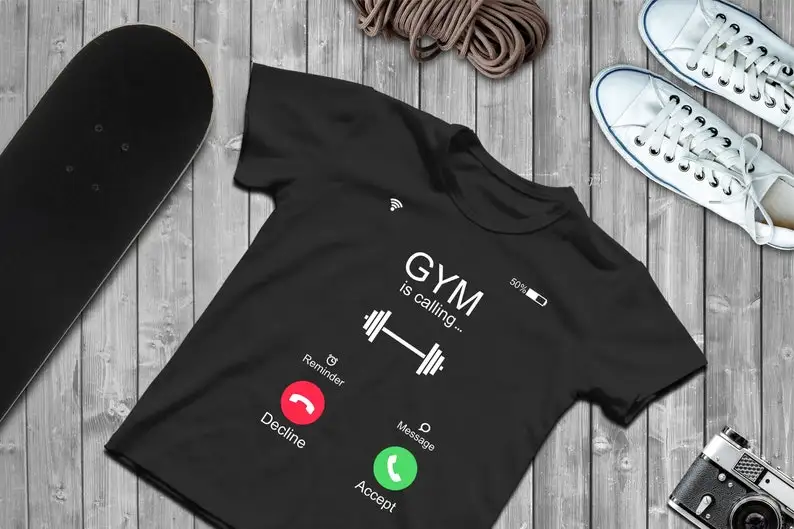 Incoming Call Gym SVG, Call Screen Svg File For Cricut & Silhouette, DTF transfers PNG, Funny T-Shirt