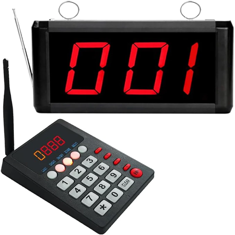 Wireless Queue Calling Take Number System With Voice Calling Number System For Restaurant Hospital Bank Waiting Line Management
