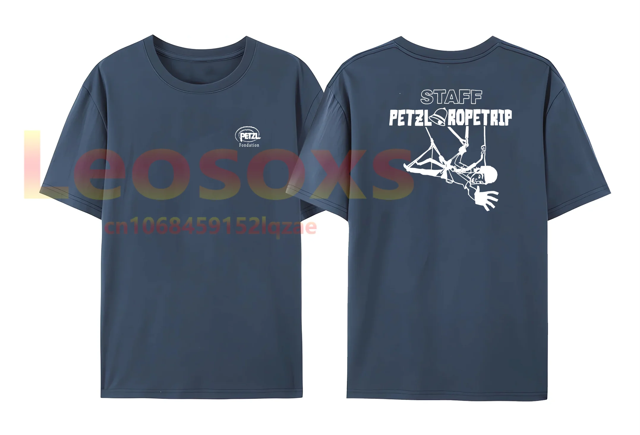 2024 Men's Summer Petzl 100% Cotton T-shirt Niche Printed Women's Simple Versatile Short Sleeve