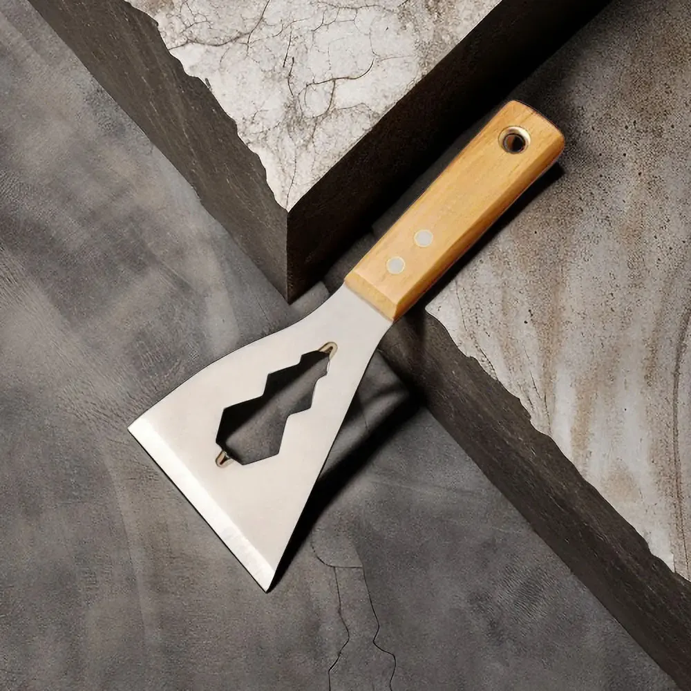 Japanese Style Dust Scraper Putty Knife Wall Covering Tool Decoration Multifunctional Shovel Putty Knife with Wooden Handle