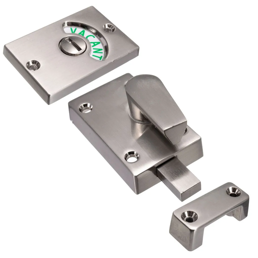 1 Set Zinc Alloy Polished Chrome Or Satin Indicator Bolt Vacant/ Engaged Bathroom Toilet Door Lock