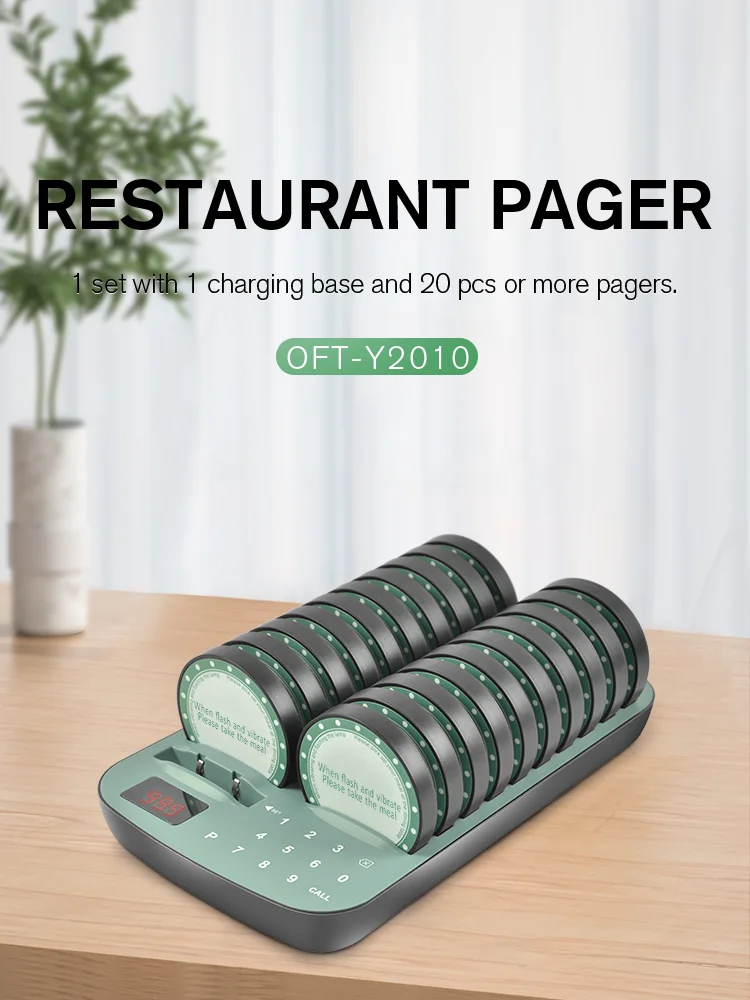 Restaurant Pager System Wireless Calling System Vibration Flash And Buzzer Suitable For Dining Dars Restaurants Food Courts