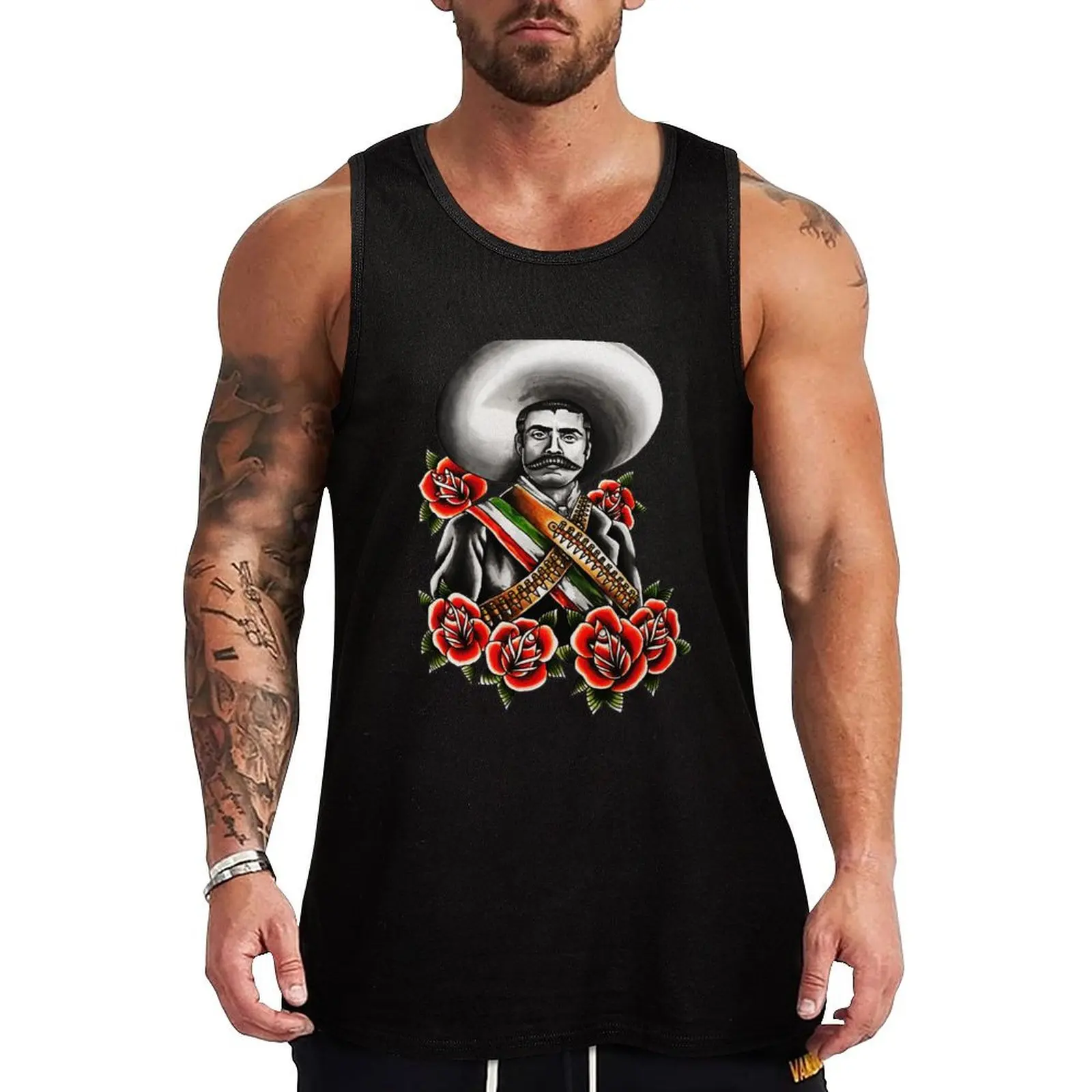 Emiliano Zapata Portrait Tank Top t shirt gym Vest