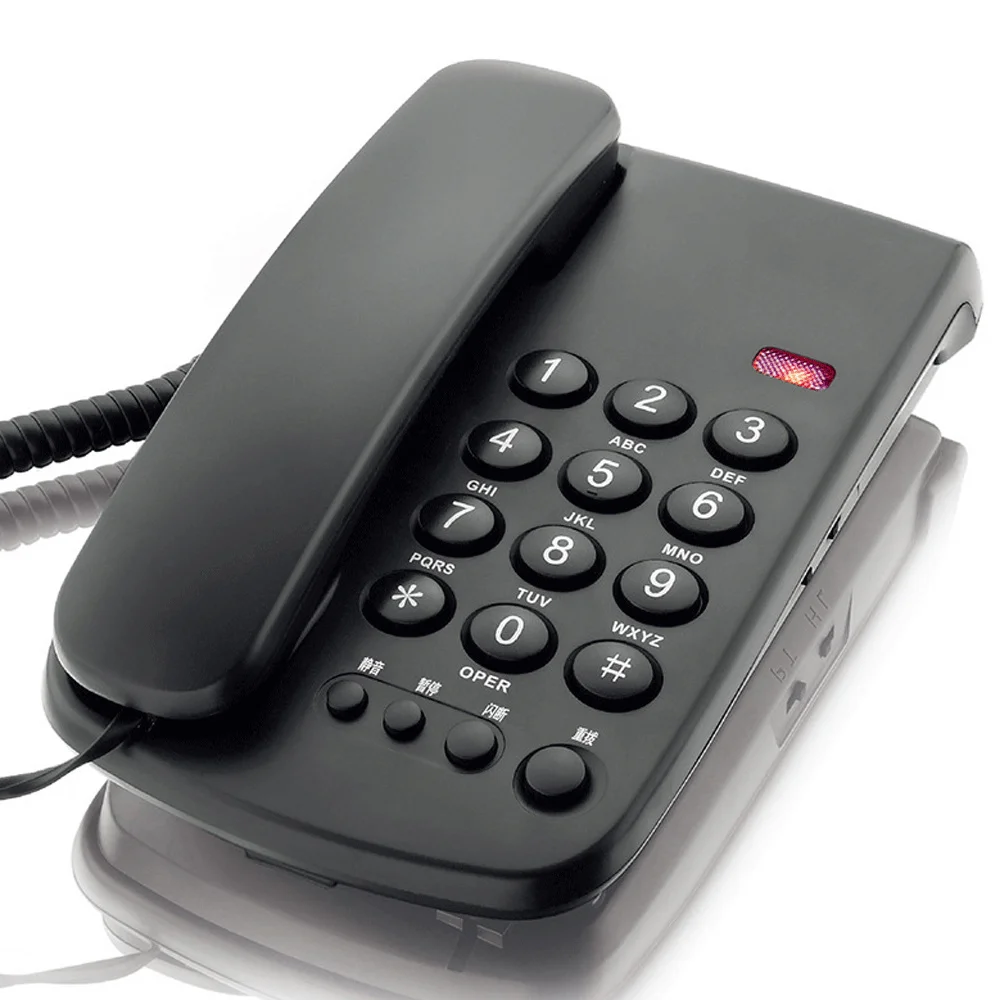 Wall-mounted Phone Desktop Business Office Telephone Household Guest Room Hotel Fixed Landline Black/White Telephony
