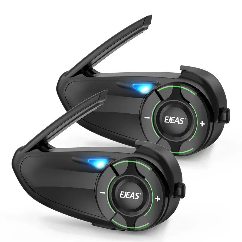 EJEAS Q8 Motorcycle Mesh Group Intercom Helmet Bluetooth Headset For 6 Riders Talking At The Same Time Music Sharing FM IP67