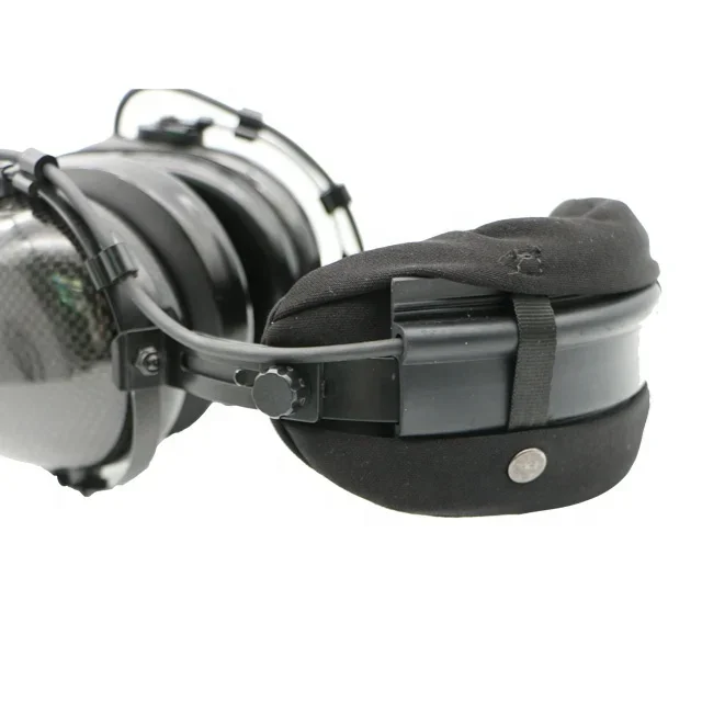 Power-time Skydiving Helmet Headset Headband Noise Canceling Headset Aviation Carbon Fiber Wired Mono Bluetooth Headset PU Cable