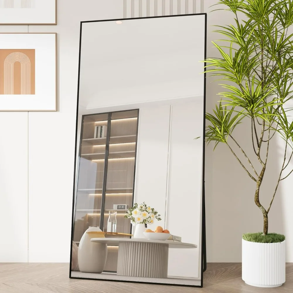 Full Length Mirror 71"x32", Standing Hanging Or Leaning Against Floor Tempered Mirrors, Wall-Mounted Full Body Dressin